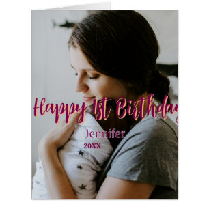 Joyeux 1er anniversaire enfant bébé mère rouge ora