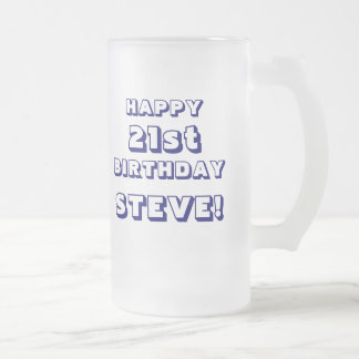 Joyeux 21ème tasse de bière givrée par
