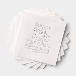 Joyeux 25e Anniversaire de Mariage Rétro Typograph