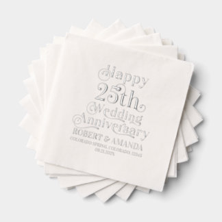 Joyeux 25e Anniversaire de Mariage Rétro Typograph