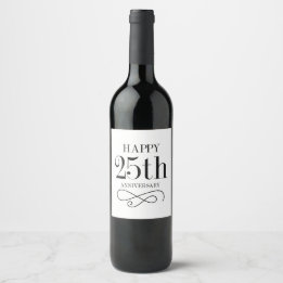 Joyeux 25e anniversaire Étiquette de vin