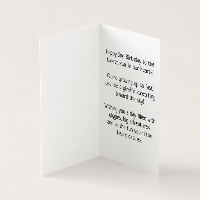 Joyeux 2e anniversaire - Carte pour enfants (Inside)