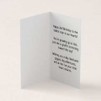 Joyeux 2e anniversaire - Carte pour enfants