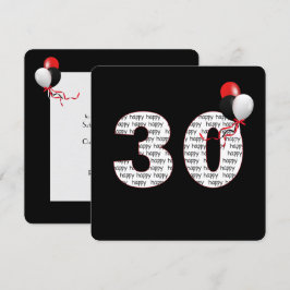 Joyeux 30e anniversaire sur Invitation noire