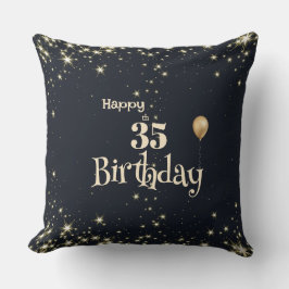 Joyeux 35e anniversaire d'or noir Oreiller