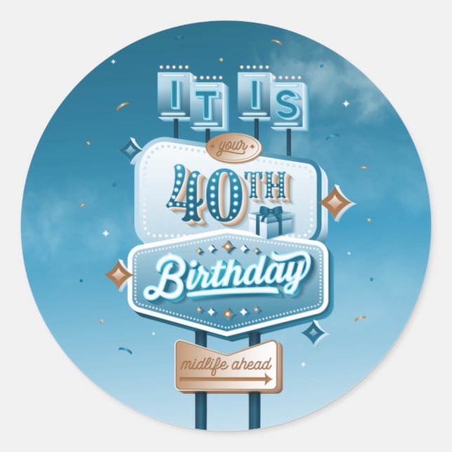 Joyeux 40e Anniversaire / Autocollants (Devant)