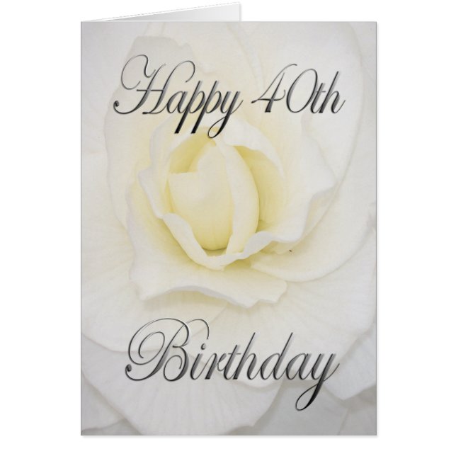 Joyeux 40e Anniversaire Fleur Blanche (Devant)