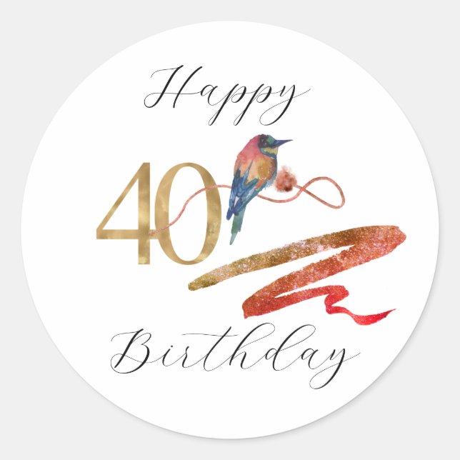 Joyeux 40ème Anniversaire Sticker (Devant)
