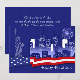 Joyeux 4 juillet. Carte Patriotique personnalisée