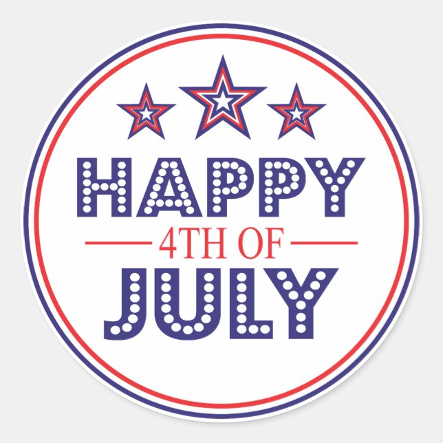 Joyeux 4 juillet Favoriser les autocollants (Devant)