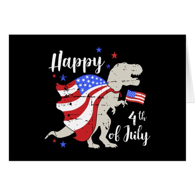 Joyeux 4 juillet fête de l'indépendance t-rex dino (Devant horizontal)