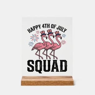 Joyeux 4 juillet Flamingo Squad Vector Design_1