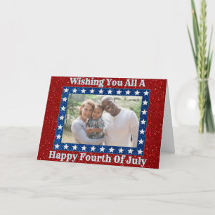 Joyeux 4 Juillet Parties scintillant Carte photo d