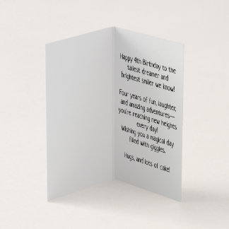 Joyeux 4e anniversaire - Carte pour enfants