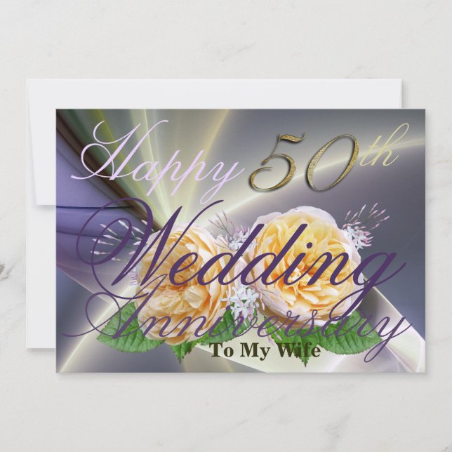 Joyeux 50e anniversaire de Mariage à ma carte de f (Devant)