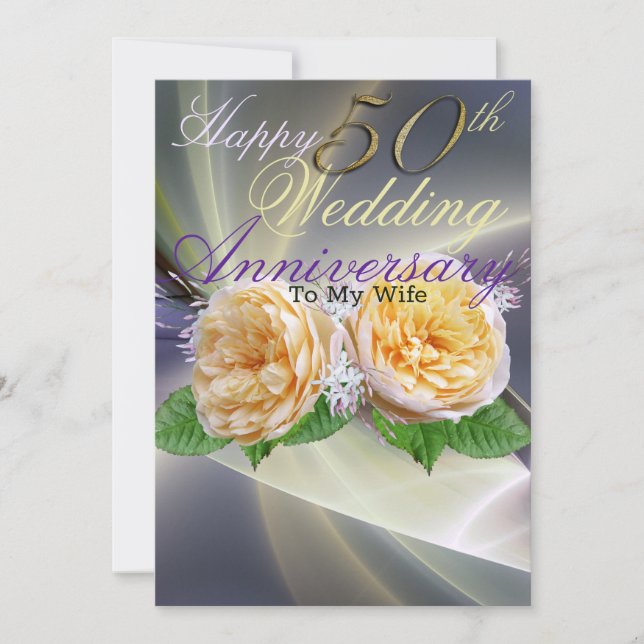 Joyeux 50e anniversaire de Mariage à ma carte de f (Devant)