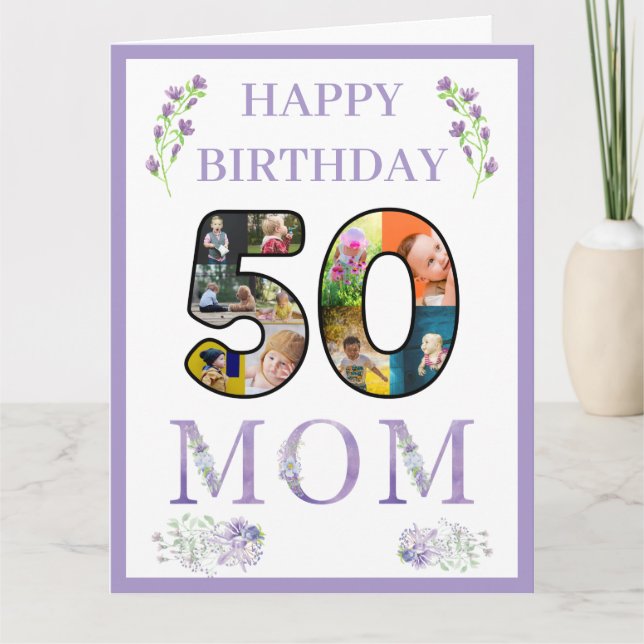 Joyeux 50e anniversaire Maman Photo Collage Modèle (Devant)