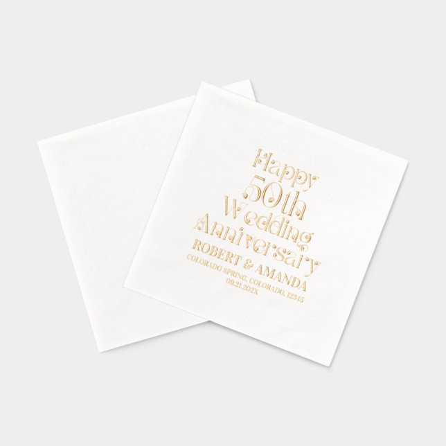 Joyeux 50ème anniversaire de Mariage typographie r (Verso)