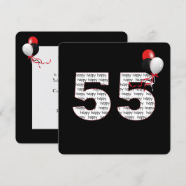 Joyeux 55e anniversaire sur Invitation noire