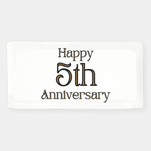 Joyeux 5e anniversaire 2x1 bannière de vinyle