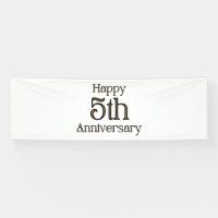 Joyeux 5ème Anniversaire Bannière en Vinyle 2.5x8