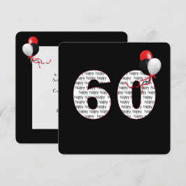 Joyeux 60e anniversaire sur Invitation noire
