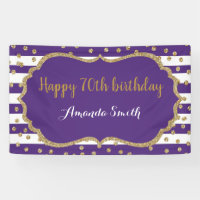 Joyeux 70e anniversaire Bannière Purple and Gold P