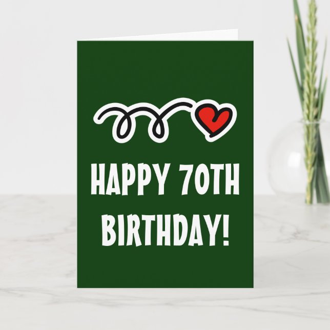 Joyeux 70e anniversaire - Carte de voeux avec coeu (Devant)