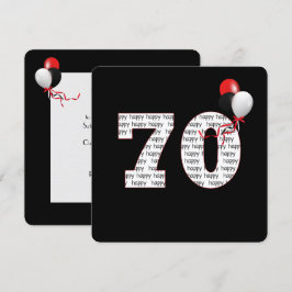 Joyeux 70e anniversaire sur Invitation noire