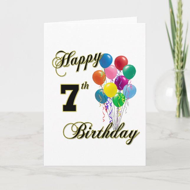 Joyeux 7e anniversaire cartes postales et cartes d (Devant)