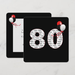 Joyeux 80e Anniversaire sur Invitation Noire
