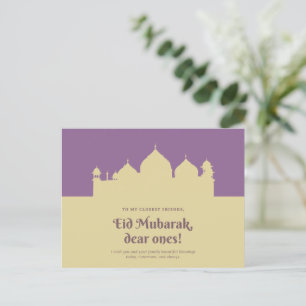 Joyeux Aïd el-Moubarak arabe - Carte postale or