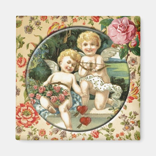Joyeux Aimant Cupid Vintage Personnalisé (Devant)