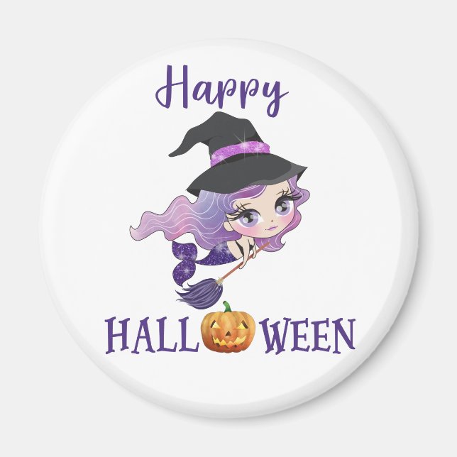Joyeux Aimant Halloween Girl Aimant de sirène Éffr (Devant)