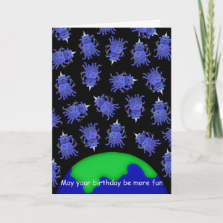 Joyeux alien de carte d'anniversaire quirky par Jo