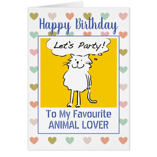 Joyeux Amoureux des animaux d'anniversaire (Devant)