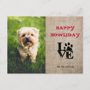Joyeux Amoureux des chiens Carte photo de vacances