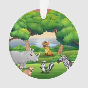 Joyeux animaux de la Jungle dans un paysage
