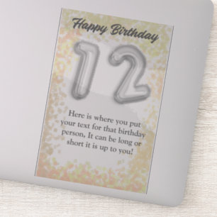 Joyeux anniversaire 12 ans autocollant