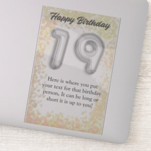 Joyeux anniversaire 19 ans autocollant
