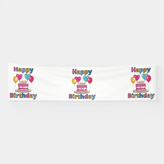 Joyeux anniversaire 2.5x10 bannière Vinyl (Horizontal)
