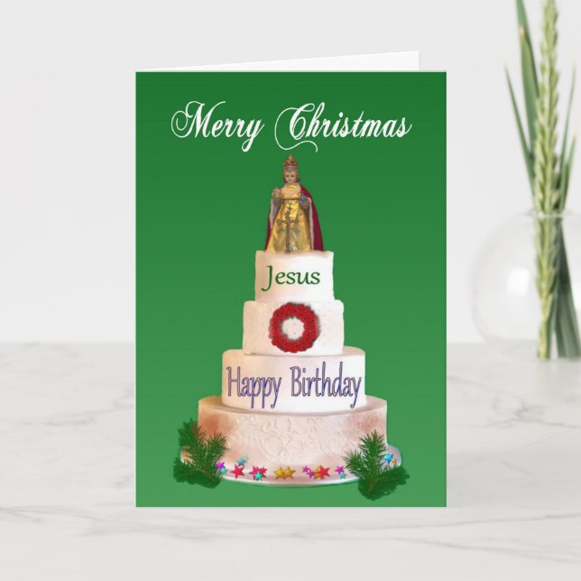 Joyeux anniversaire à la carte de Noël de Jésus (Devant)