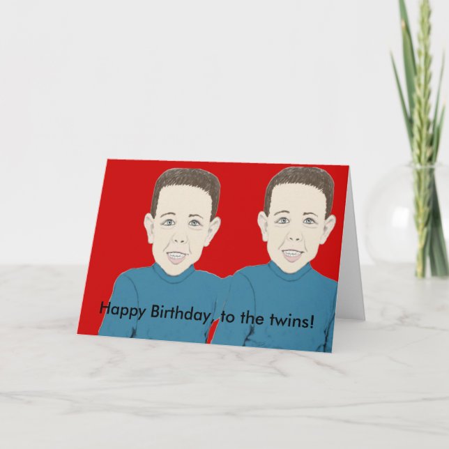Joyeux anniversaire à la carte jumeaux (Devant)