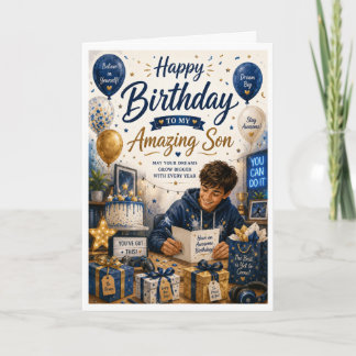 Joyeux Anniversaire à Mon Fils Incroyable Carte de