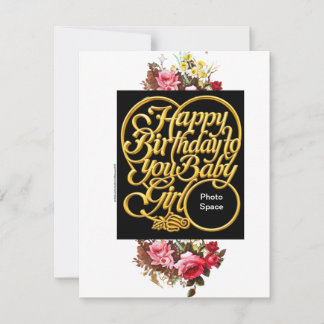 Joyeux Anniversaire à Toi Bébé Fille Carte Plate