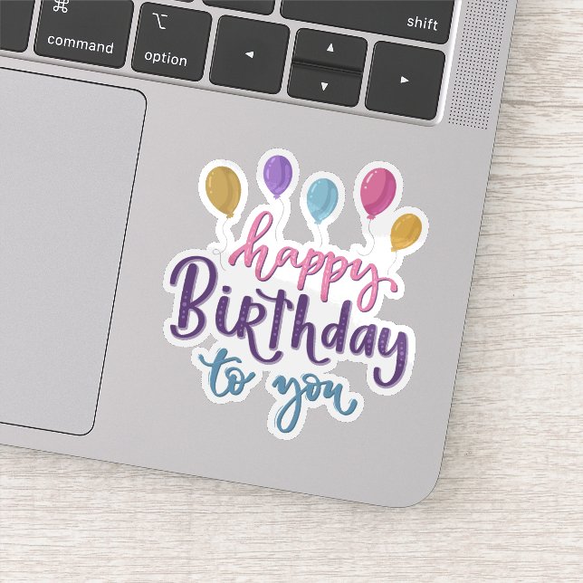 Joyeux anniversaire à ton autocollant (Détail)