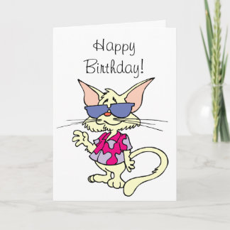Joyeux anniversaire à une carte de chat Cool