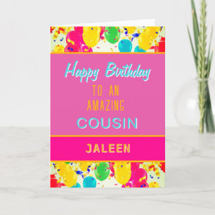 Joyeux anniversaire à une carte de cousin extraord