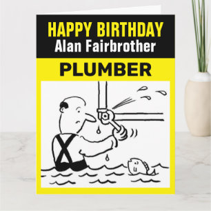 Joyeux anniversaire à une carte de plombier