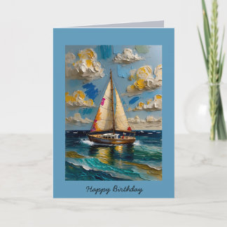 Joyeux Anniversaire Abstrait Voile Carte modifiabl